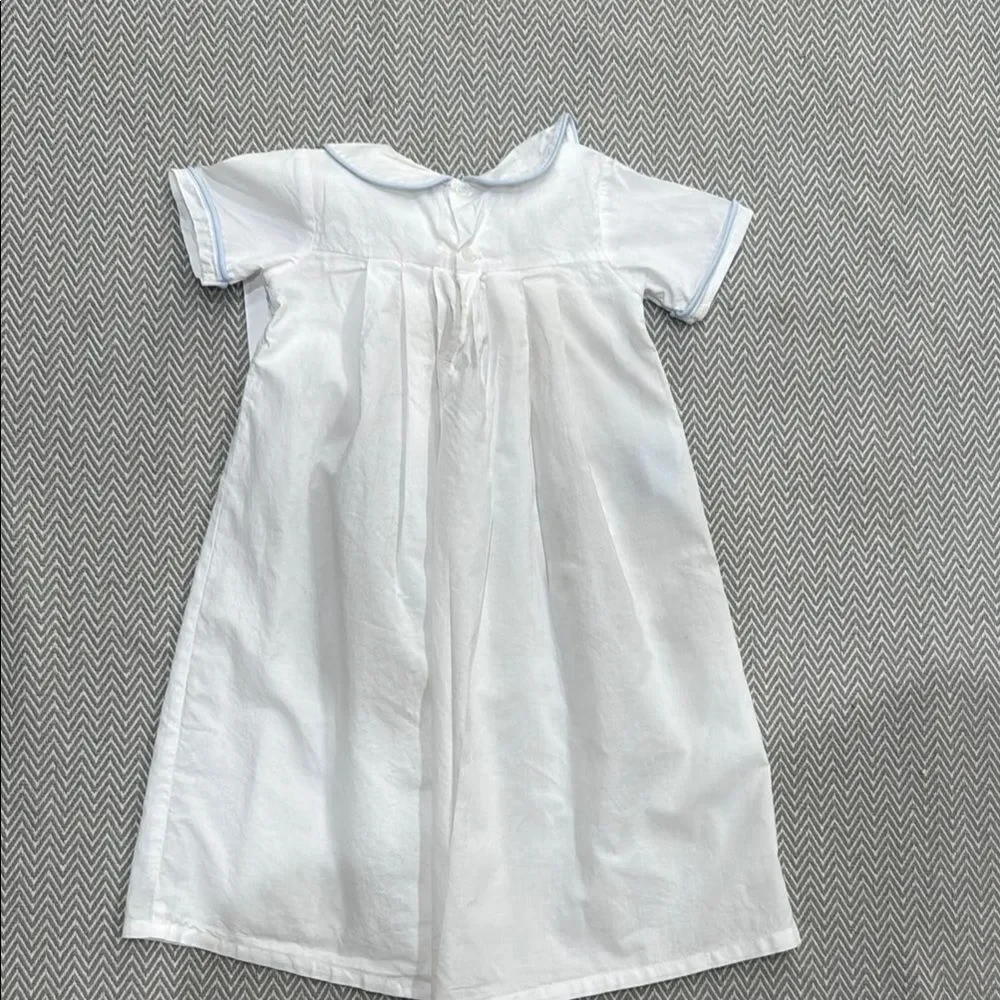 Remember Nguyen White Dress with Blue and Yellow Accents